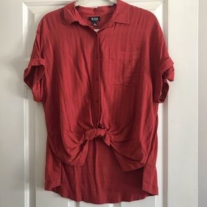 Ana Button-Up Blouse Rust